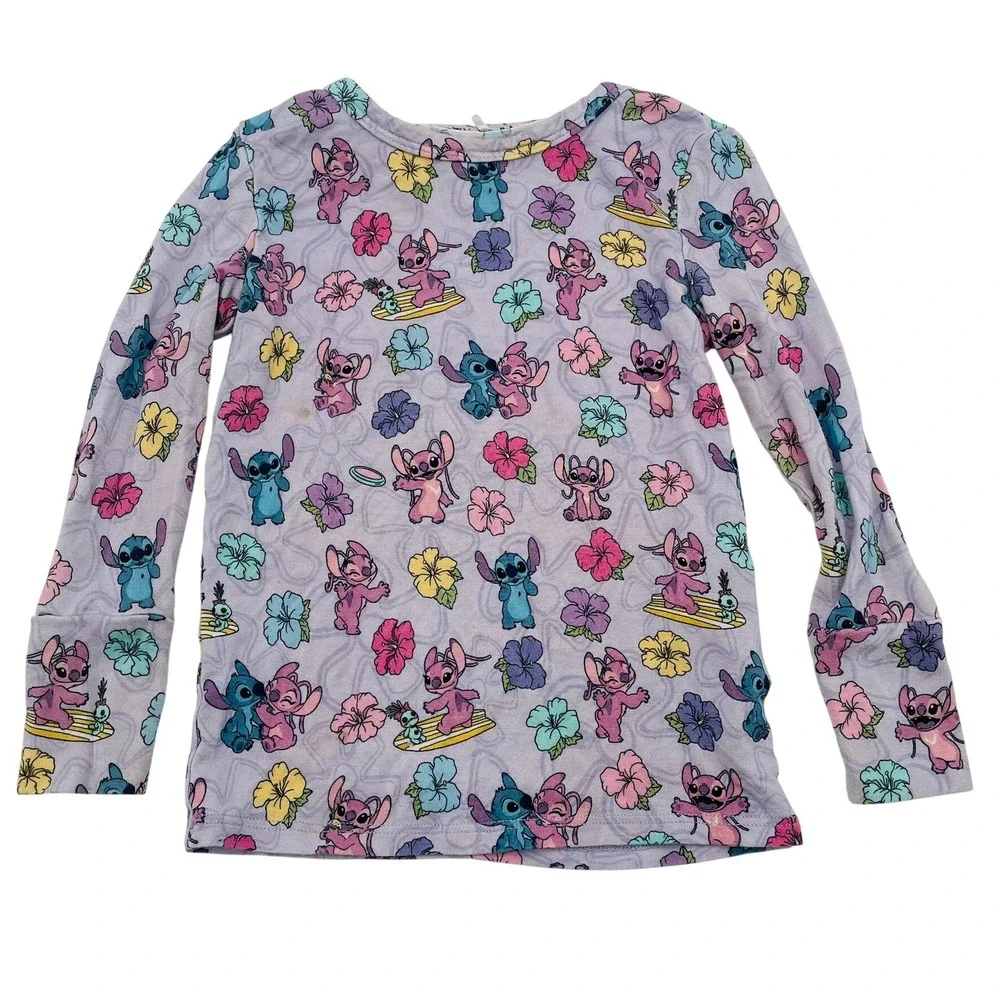 Disney Posh Peanut Stitch and Angel Tropical Pajama Top Only Lavender Toddler 2T